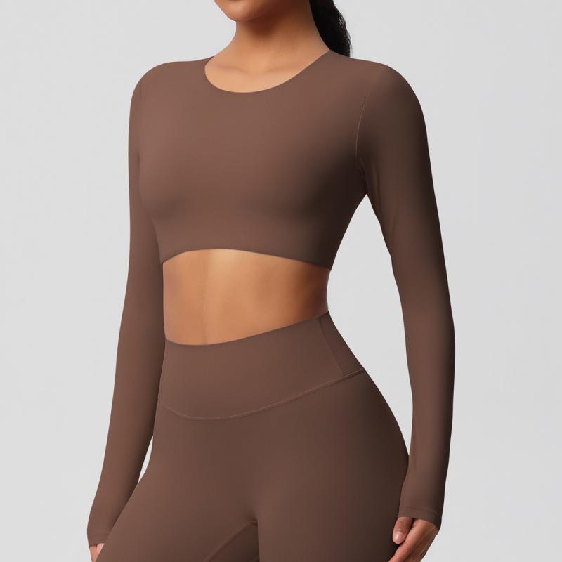 ヨガウェア レディース 長袖 トップス ブラトップ付き スポーツウェア トレーニングウェア ランニング..