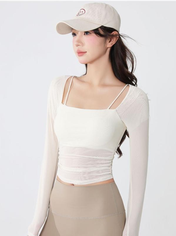 ヨガウェア レディース トップス 長袖 秋冬 豪華感 胸パッド付き スポーツトップス 吸湿速乾 スリム 細見え 杏色 紺色 黒 ランニング フィットネス ダンス