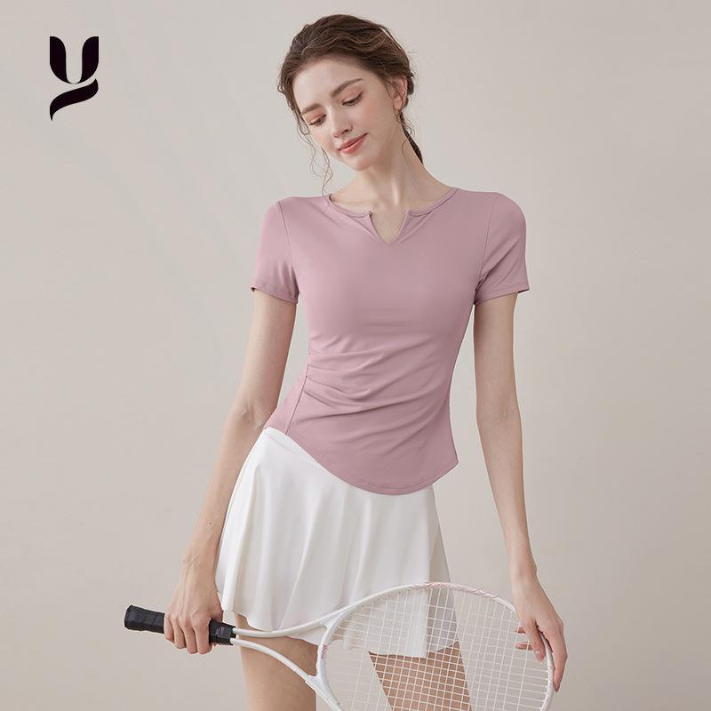 ヨガウェア レディース セットアップ 半袖 スポーツトップス レギンス 上下 2点 セット 吸湿速乾 ストレッチ ランニング トレーニング フィットネス 春夏