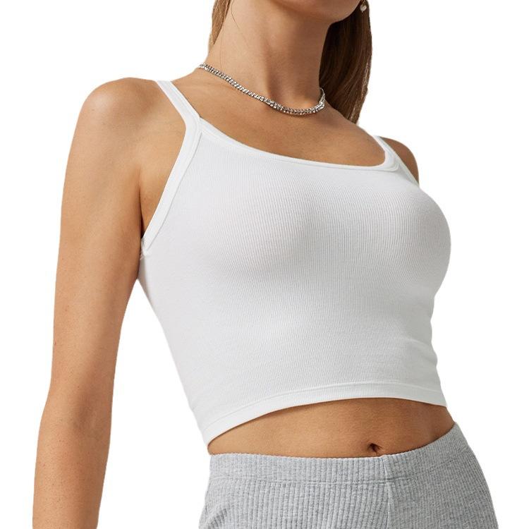 ヨガウェア レディース キャミソール タンクトップ へそ出しトップス スーパーストレッチ 無地 トレーニングウェア フィットネス ウェア ダンス エクササイズ スポーツブラ 春夏秋冬 白 鷹色