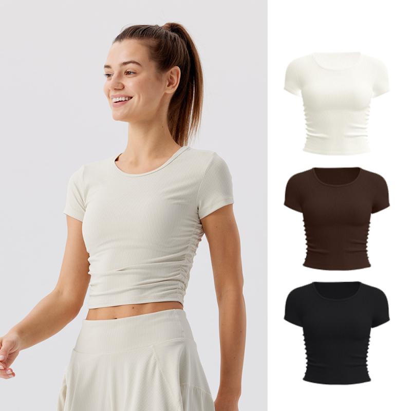 ヨガウェア レディース Tシャツ 速乾 ランニング フィットネス スポーツ ウェア プラティ 運動 トップ..