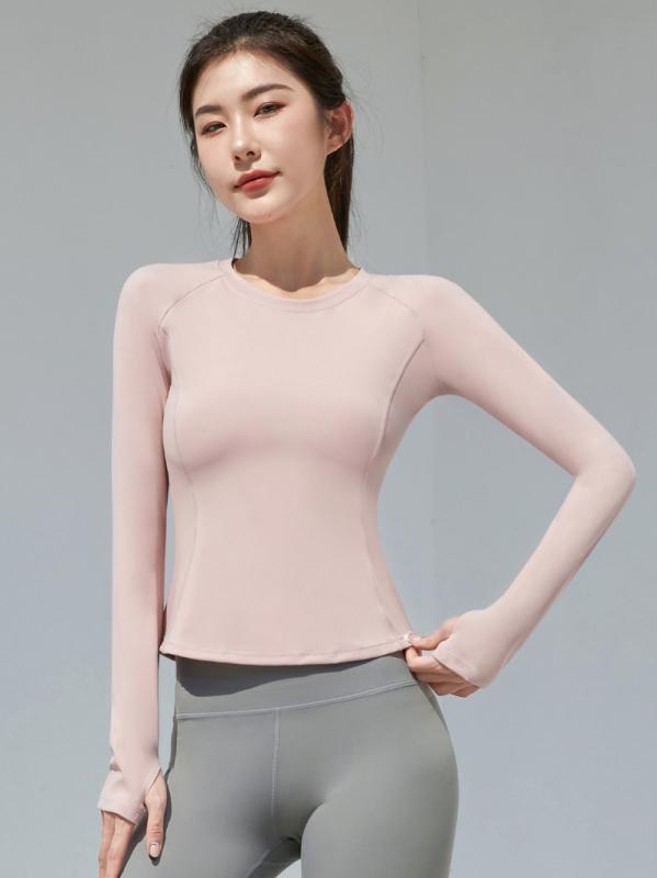 ヨガウェア レディース 春夏 長袖 トップス 吸湿速乾 接触冷感 スポーツウェア ランニングウェア トレーニングウェア フィットネスウェア 白 海藍色 月球灰 桜色