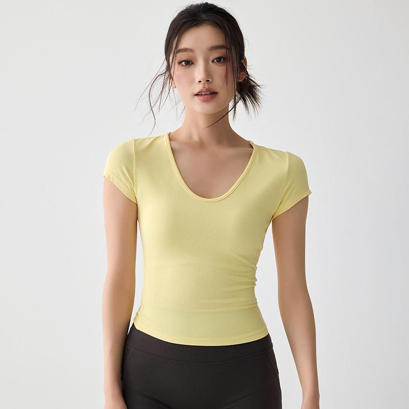 ヨガウェア レディース トップス 半袖 Tシャツ スポーツウェア トレーニングウェア ピラティス 伸縮性 吸湿速乾 ストレッチ 春夏