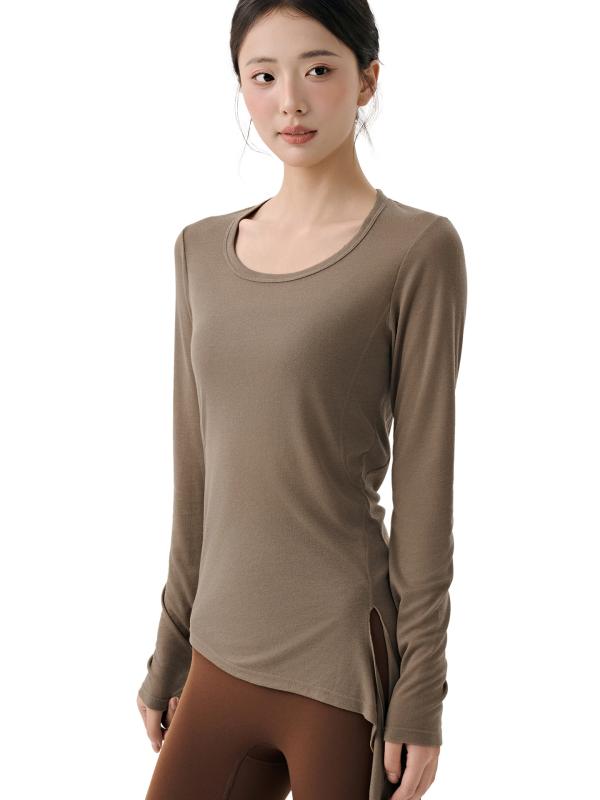 ヨガウェア レディース Tシャツ 親子服 長袖 薄手 トレーニングウェア スポーツウェア ストレッチ 伸縮..