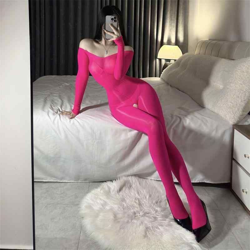 ストッキング レディース タイツ 全身タイツ セクシー 光沢 薄手 開き 股 穴あき ナイロン 黒 白 ピン..