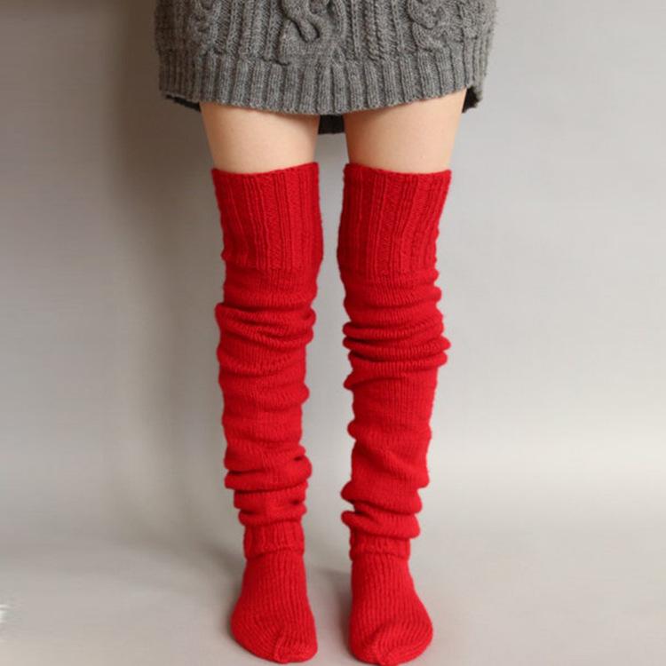 靴下 レディース 秋冬 ニット オーバーニーソックス 厚手 アクリル あったか 防寒 冷え取り ルーズソックス