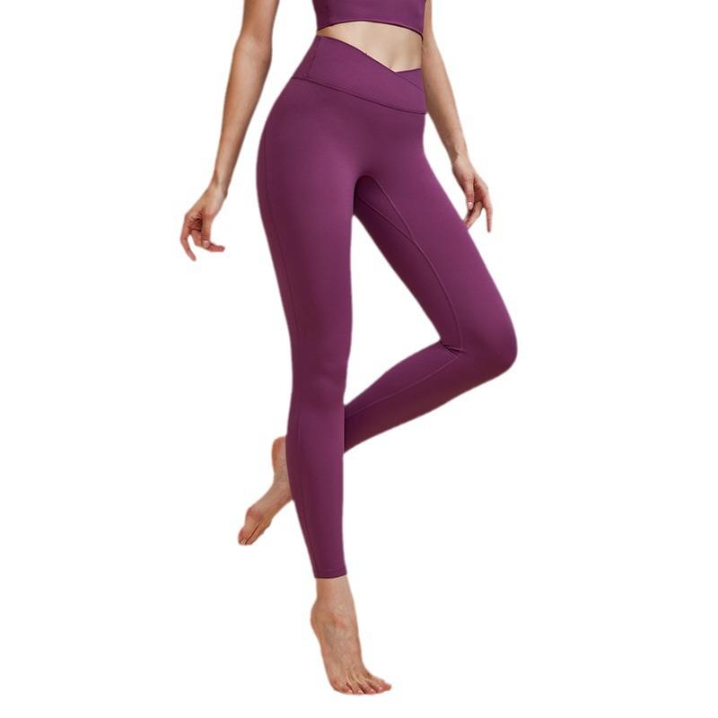 ヨガパンツ レディース 吸湿速乾 Vネック ハイウエスト レギンス スキニー スポーツ ウェア 黒 ブラック 青 ブルー 紫 パープル グレー ピンク系