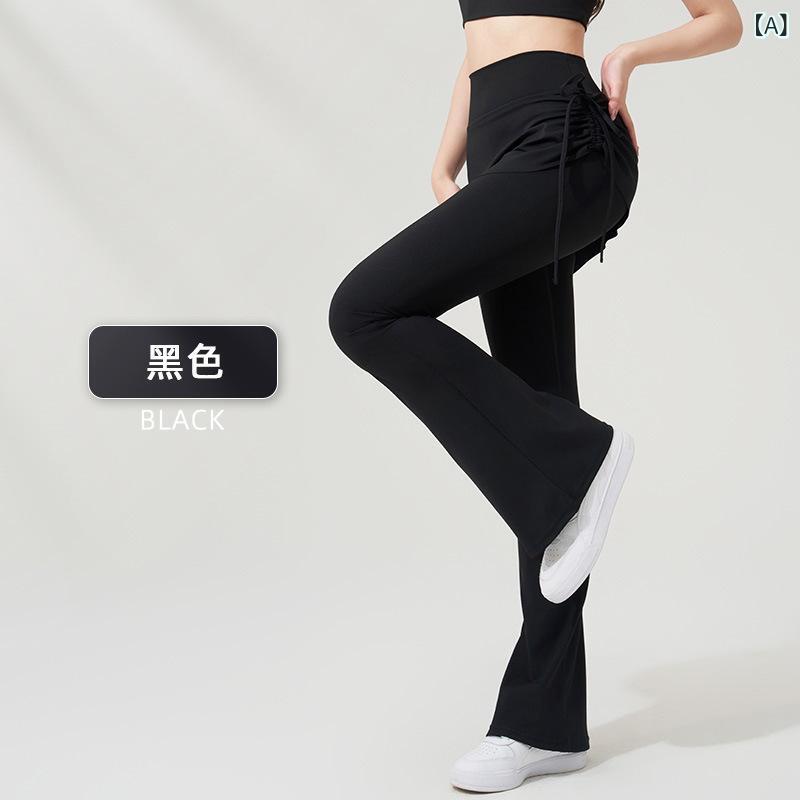 ヨガパンツ レディース スカート付きフレアパンツ 高腰 美尻 スポーツ レギンス 接触冷感 ストレッチ ..