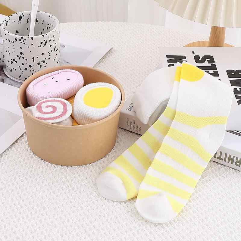 靴下 レディース カジュアル 荷包蛋 手描き 春夏秋冬 オールシーズン コットン 混紡 吸汗 防臭 滑り止..