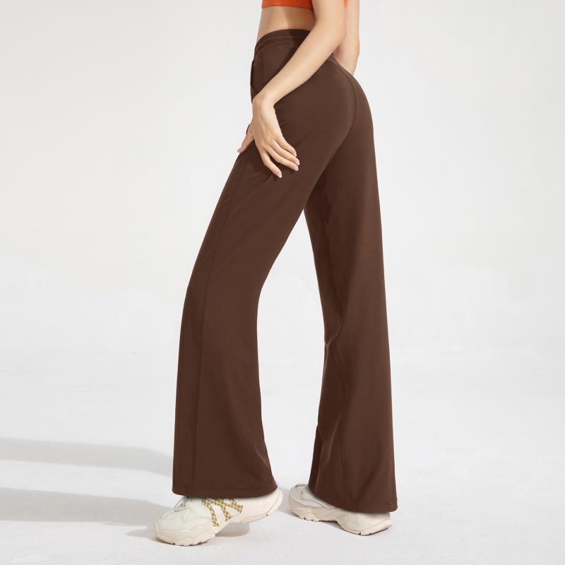 ヨガパンツ レディース 高腰 ワイドレッグ ストレートパンツ 接触冷感 伸縮性 ポケット付き ルームウェア 普段使い ストレッチパンツ スラックス
