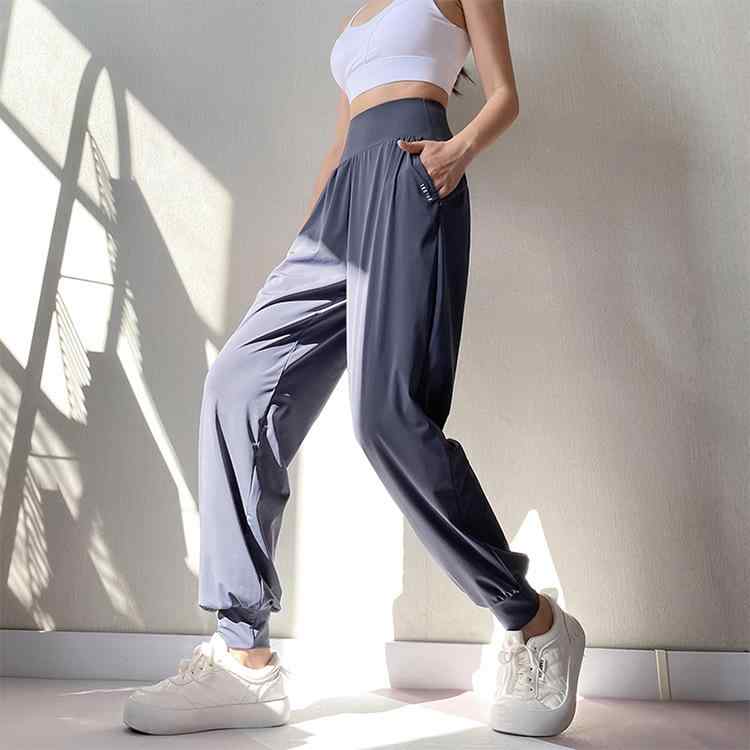 ヨガパンツ レディース 高機能 スポーツパンツ 腹部コントロール ハイウエスト 速乾 伸縮性 通気性 ランニング ジム フィットネス トレーニング ウェア ルーズ テーパードパンツ グレー 青 黒