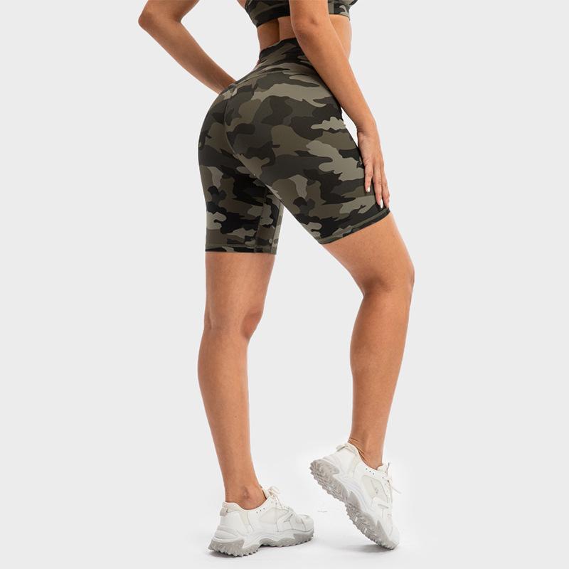 ヨガパンツ レディース ショートパンツ ハイウエスト 迷彩柄 スパッツ レギンス 吸湿速乾 ストレッチ ..