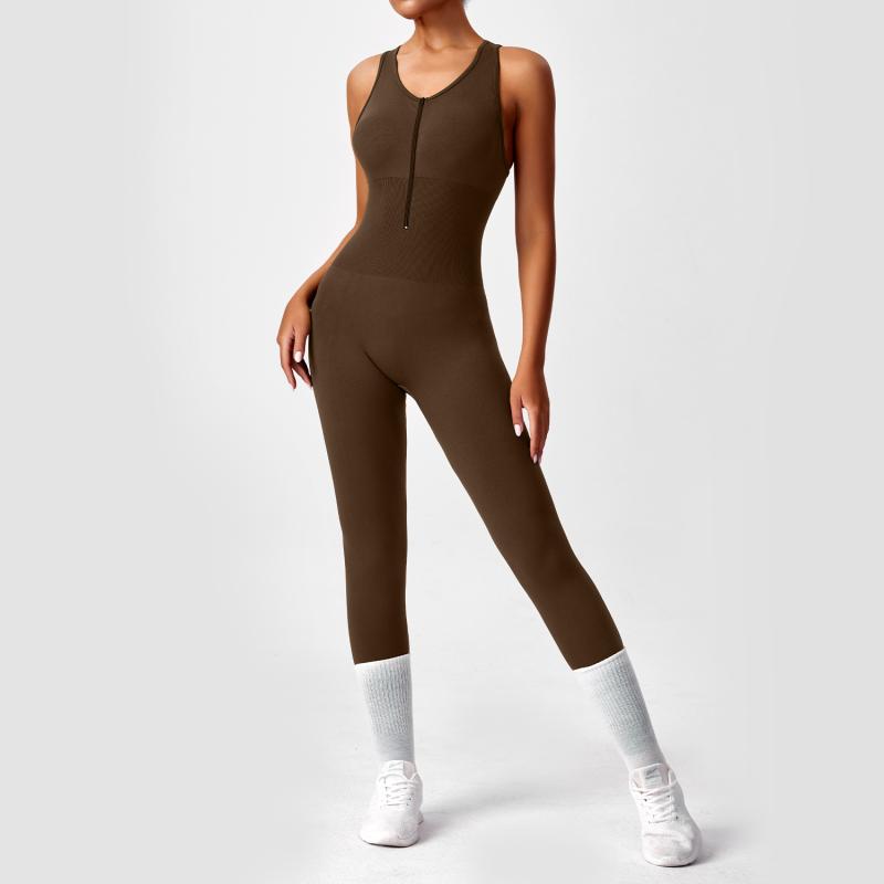 ヨガウェア レディース スポーツレギンス オールインワン ジャンプスーツ 高強度 美背 伸縮性 運動着 ランニング ジム フィットネス トレーニング 春夏秋冬 浅青 紺色 薄紫色 赤 グレー 黒