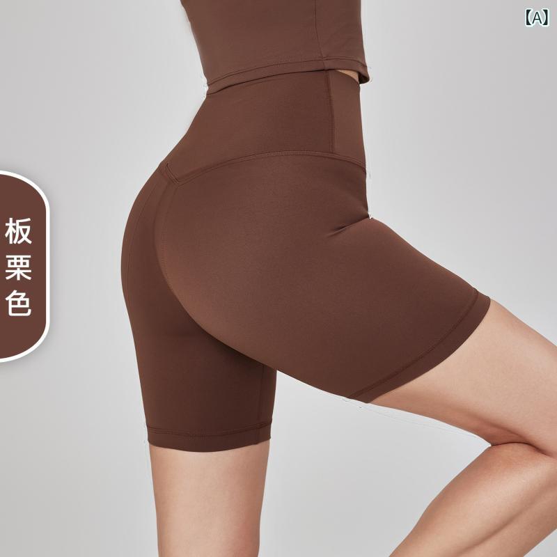 ヨガパンツ レディース スポーツショートパンツ 高 Elasticity ハイウエスト 美尻 ピーチヒップ トレーニング 短パン 接触冷感 吸湿速乾 栗色 ライトパウダー Barbie powder 紫色 青緑 犀牛 Grey ココア ブラック Baby