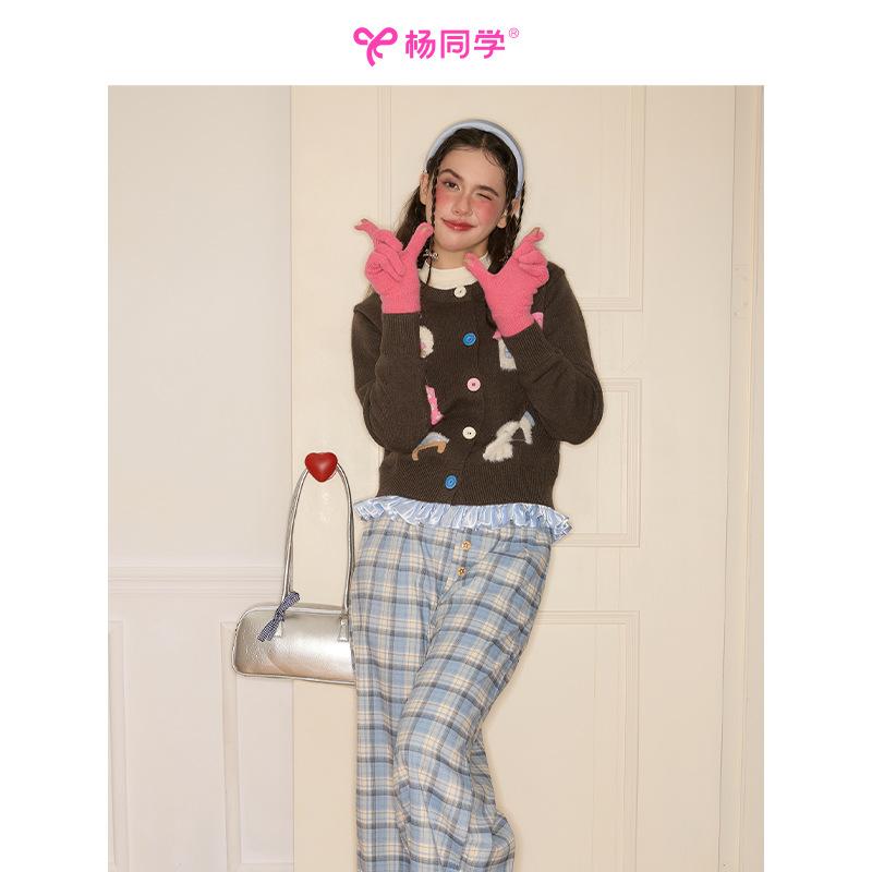 手袋 レディース 秋冬 ニット手袋 スマートフォン対応 刺繍 小犬 かわいい あったか 厚手 ピンク系