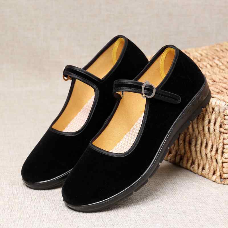 布靴 レディース 軽量 ポリウレタン 滑り止め ローヒール 布靴 礼儀靴 ホテル ワークシューズ カジュアル 歩きやすい ぺたんこ靴 ラウンドトゥ 無地 メッシュ 春夏