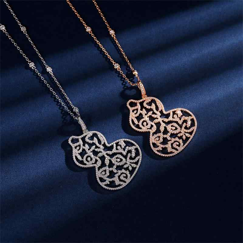 ネックレス レディース 中国風 満点ジルコニア ひょうたん ペンダント 古風 アクセサリー おしゃれ かわいい 通勤 デート 結婚式 パーティー 秋冬