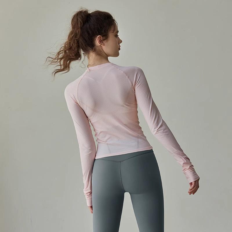ヨガウェア レディース 秋冬用 スポーツトップス 長袖 スリムフィット トレーニングウェア ランニングウェア プラーティス 吸湿速乾 伸縮性 淡いピンク 麻グレー ホワイト ブラック ブルー S M L XL