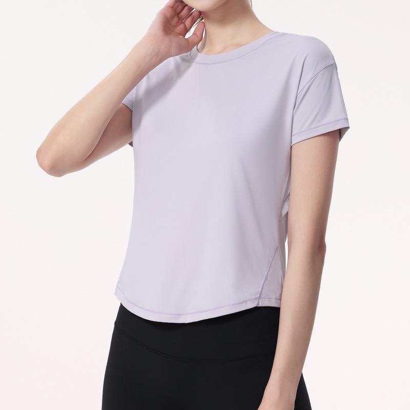ヨガウェア レディース スポーツTシャツ 半袖 吸湿速乾 トレーニングウェア ピラティス ランニング 接触冷感 ストレッチ ブラック ブルー パープル グリーン2