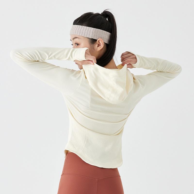 ヨガ レディース 速乾 Tシャツ パーカー トップス 長袖 トレーニングウェア スポーツウェア フィットネスウェア 伸縮性 ストレッチ 秋冬