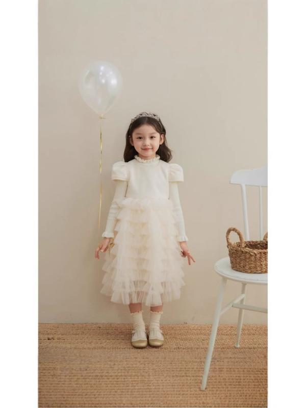 子供用ドレス 女の子 春秋 ピアノ発表会 フォーマル チュールスカート 誕生日 フラワードレス プリンセ..