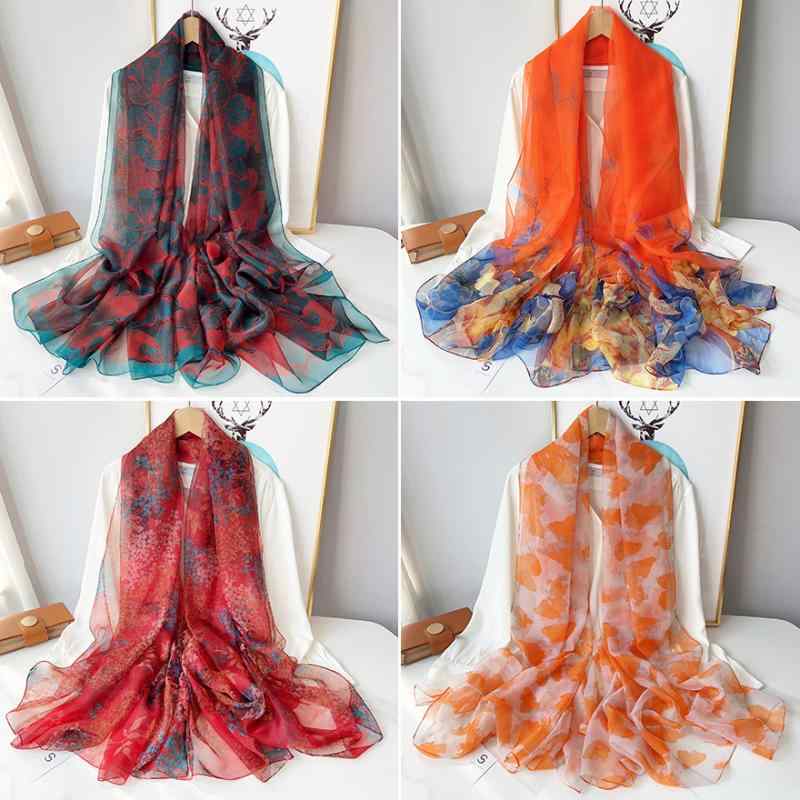 スカーフ レディース UVカット 日焼け止め ストール ショール シルク 薄手 大判 春夏 秋冬 エレガント 花柄 旅行 リゾート ビーチ 海水浴 プレゼント ギフト おしゃれ かわいい2