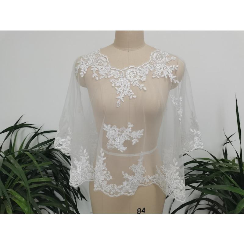 ウェディング ショール レディース ブライダル ケープ 花嫁 結婚式 網紗 ホワイト アイボリー ポンチョ ドレス アクセサリー エレガント フォーマル パーティー2