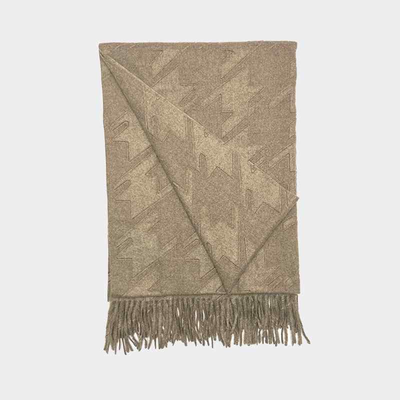 マフラー レディース 秋冬 ウール混紡 ショール ひざ掛け 膝掛け ストール 薄手 あたたかい 暖かい 保温 防寒 冷房対策 レトロ 無地 グレー系 カーキ