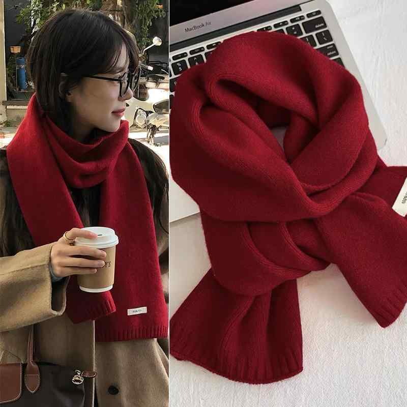 マフラー レディース 秋冬 オーストラリア産ウール ニット 厚手 無地 保温 ストール 襟巻き ショール ..