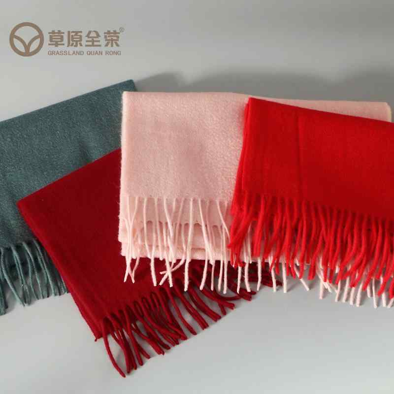 マフラー ストール 男性用 女性用 ウール 混 大判 厚手 無地 秋冬 防寒 ショール 赤 ピンク グリーン あったか 暖かい
