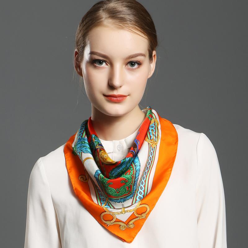 スカーフ レディース 真丝 ビジネス オフィス 通勤 仕事用 正装 制服 スチュワーデス 小判 ハンカチ 薄手 日焼け防止 首巻き バッグ飾り 春夏 秋冬2