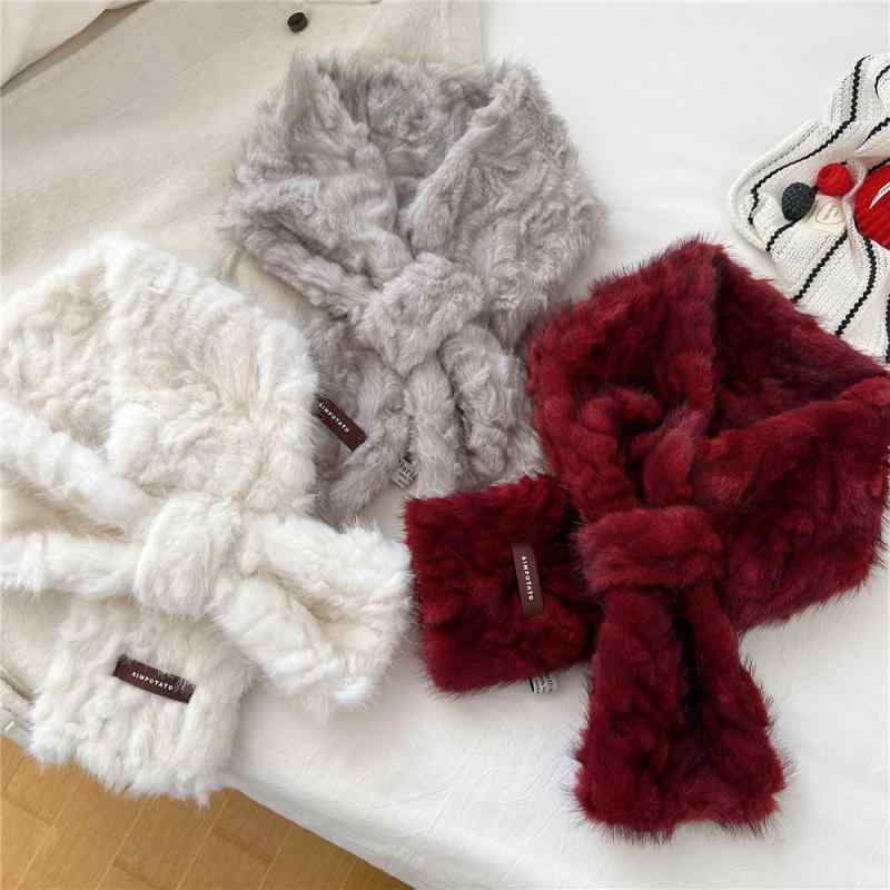 マフラー レディース 秋冬 韓国 かわいい ふわふわ 厚手 保温 ネックウォーマー ストール ショール 通勤 旅行 オフィス ベージュ グレー ワインレッド
