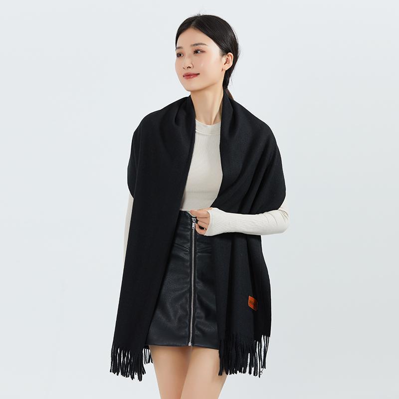 マフラー レディース ショール ストール 赤 秋冬 あったか ウールタッチ 防寒 大判 ひざ掛け ベージュ グレー オレンジ ピンク系2