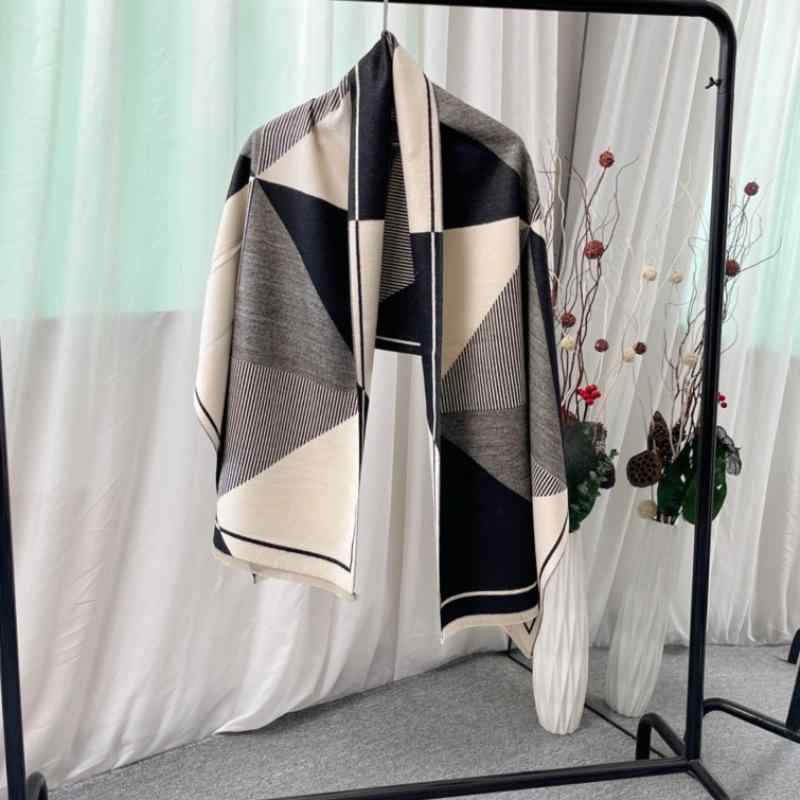 ストール レディース 秋冬 大判 仿羊绒 ショール 幾何学模様 切り替え 防寒 あったか 暖かい ビジネス カジュアル 旅行 ひざ掛け ブランケット ブラック グレー ピンク系 ベージュ ブルー