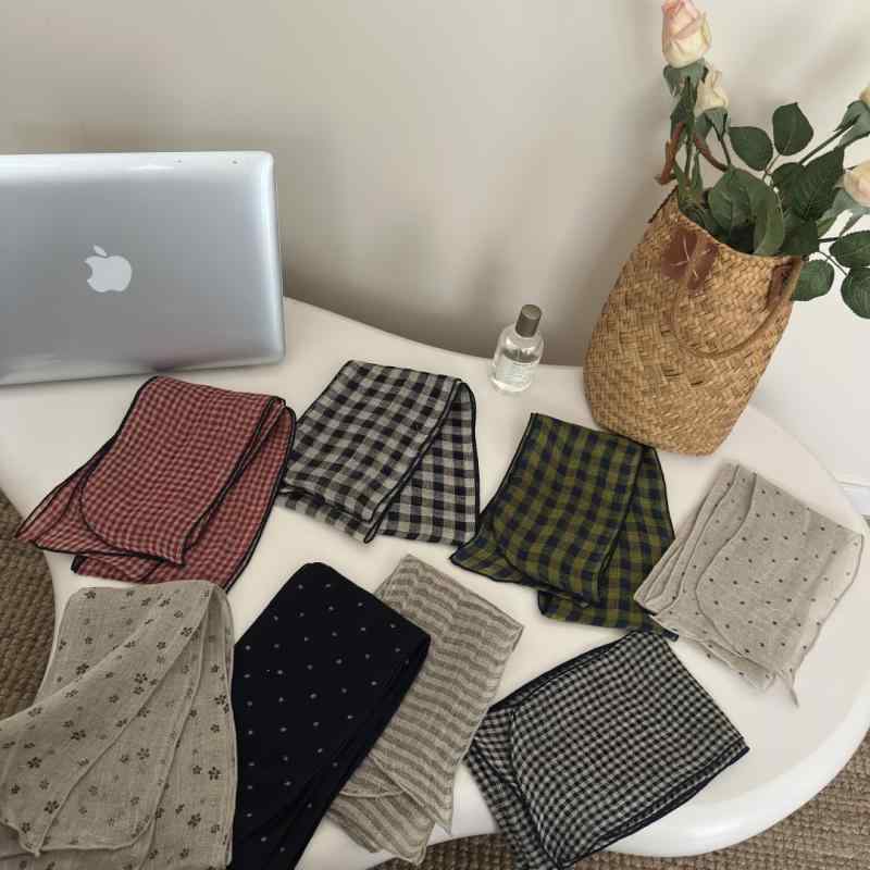 スカーフ レディース 韓国 リネン ストライプ 薄手 おしゃれ 襟巻き ショール2(4)