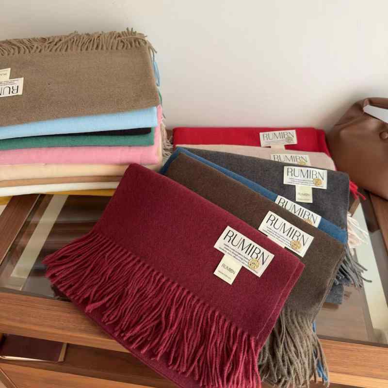 マフラー レディース 秋冬 小物 ショール ストール 仿羊绒風 大判 厚手 暖かい 無地 パステルカラー 防寒 冷房対策 ワインレッド コーヒー色 ダークブルー レッド ライトブルー ブラック グリーン ピンク系 ベージュ オフホワイト グレ2