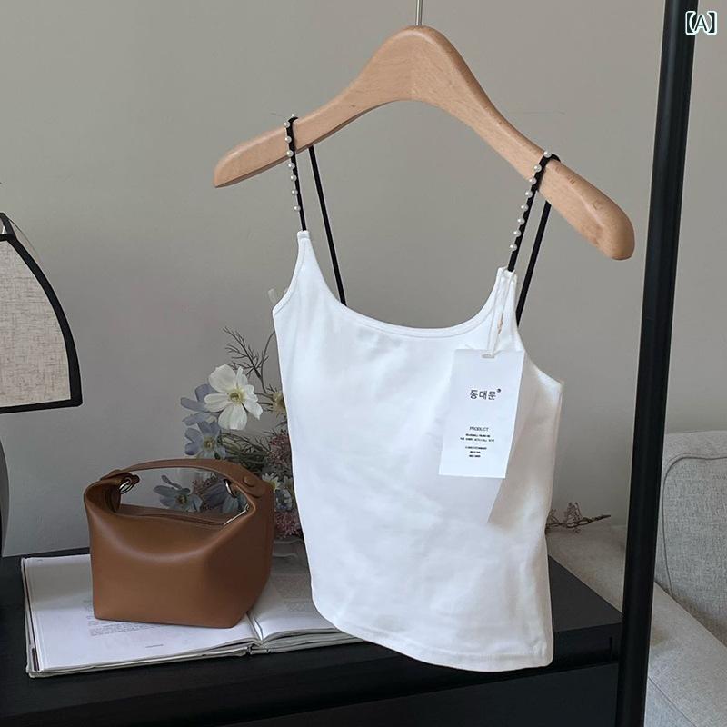 タンクトップ レディース 一体型ブラパッド付き コットン 夏 春夏 キャミソール スリムフィット きれい..