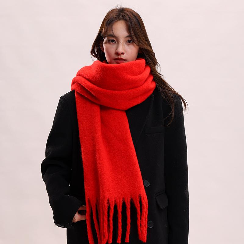 マフラー レディース 秋冬 防寒 ストール ショール 無地 ふわふわ 厚手 マカロンカラー 風 グレー 湖色 コーヒー色 黒 ワインレッド ピンク カーキ 白 クラインブルー
