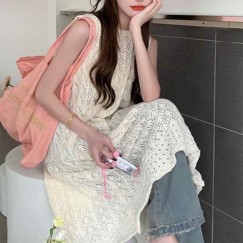 カーディガン レディース 春夏 ニット ベスト ワンピース 2WAY 接触冷感 接触冷感 涼しい 夏ニット 薄..