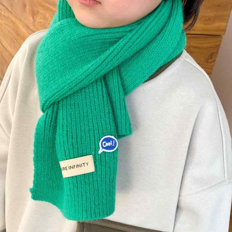 キッズ マフラー 女の子 ニット 秋冬 防寒 チョーカー 無地 かわいい ベージュ