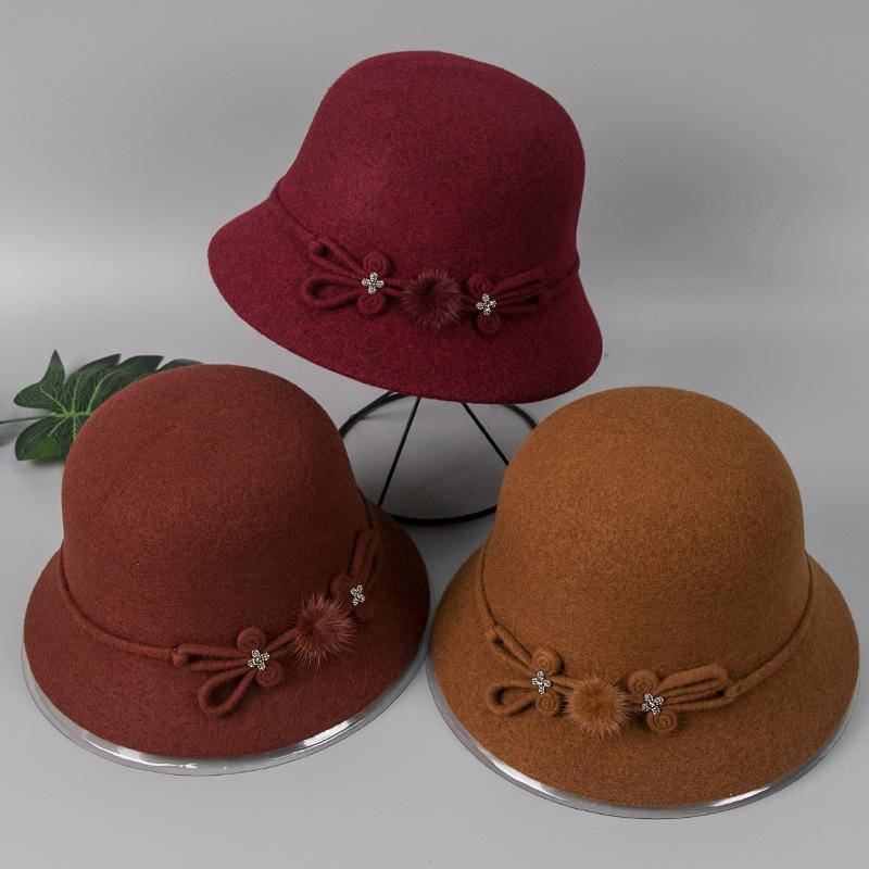 帽子 レディース 婦人 シニア 羊毛 ウール ハット 秋冬 あたたかい 母 お婆ちゃん 女性用 ブラック 紫 ..