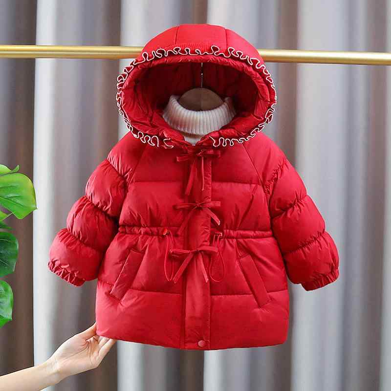 子供服 ガールズ ダウンジャケット 中綿 アウター 秋冬 防寒 撥水 レッド