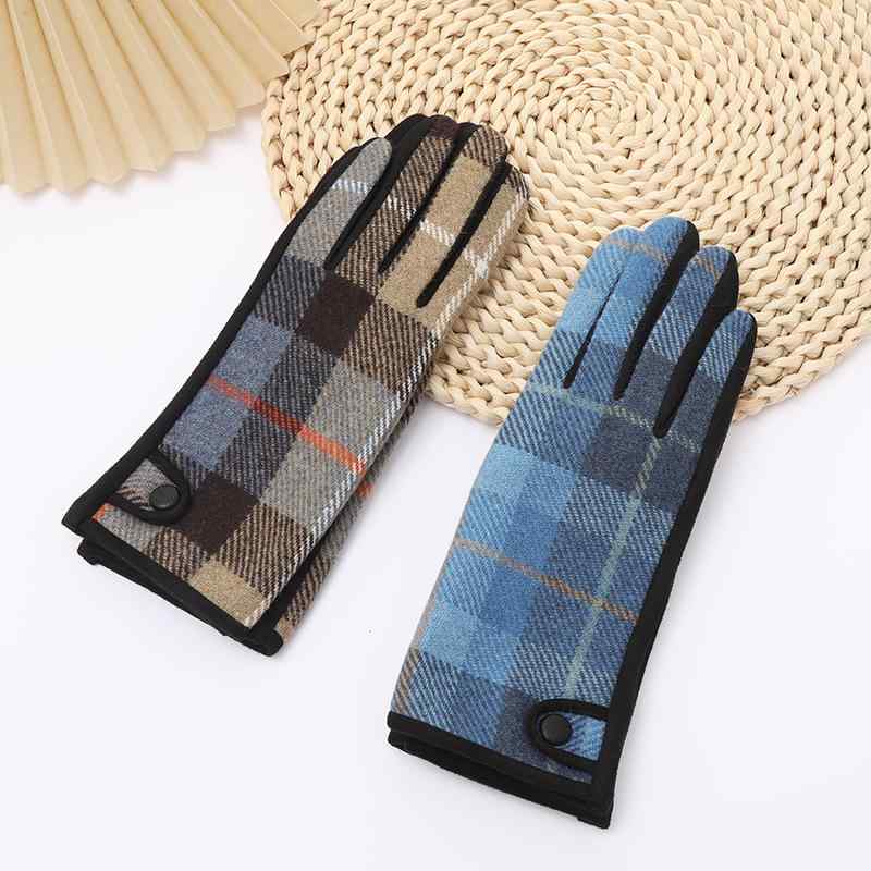 手袋 レディース ファッション手袋 秋冬 防寒 グローブ ニット 暖かい スマホ対応 タッチパネル 格子柄..