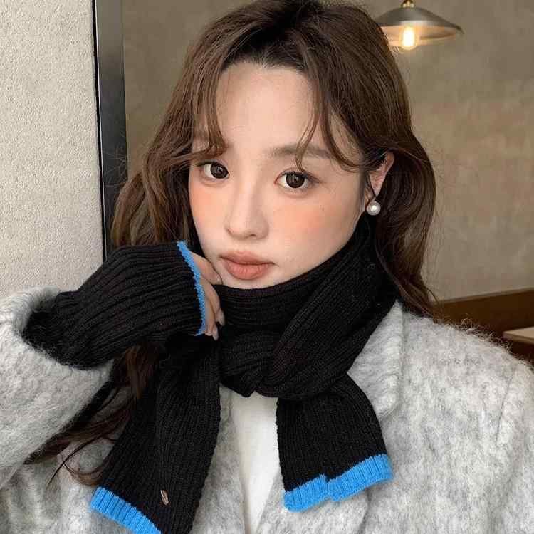 マフラー レディース 秋冬 ニット かわいい 手袋 一体型 黒 ベージュ 赤 ファッション 普段使い 防寒 保温 暖かい ひざ掛け ショール ストール 電気メッキ加工 エレガント2