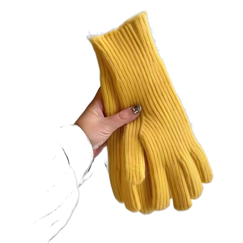 手袋 レディース 秋冬 ニット手袋 スマートフォン対応 防寒 あったか カワイイ 分指 ミトン カーキ色2