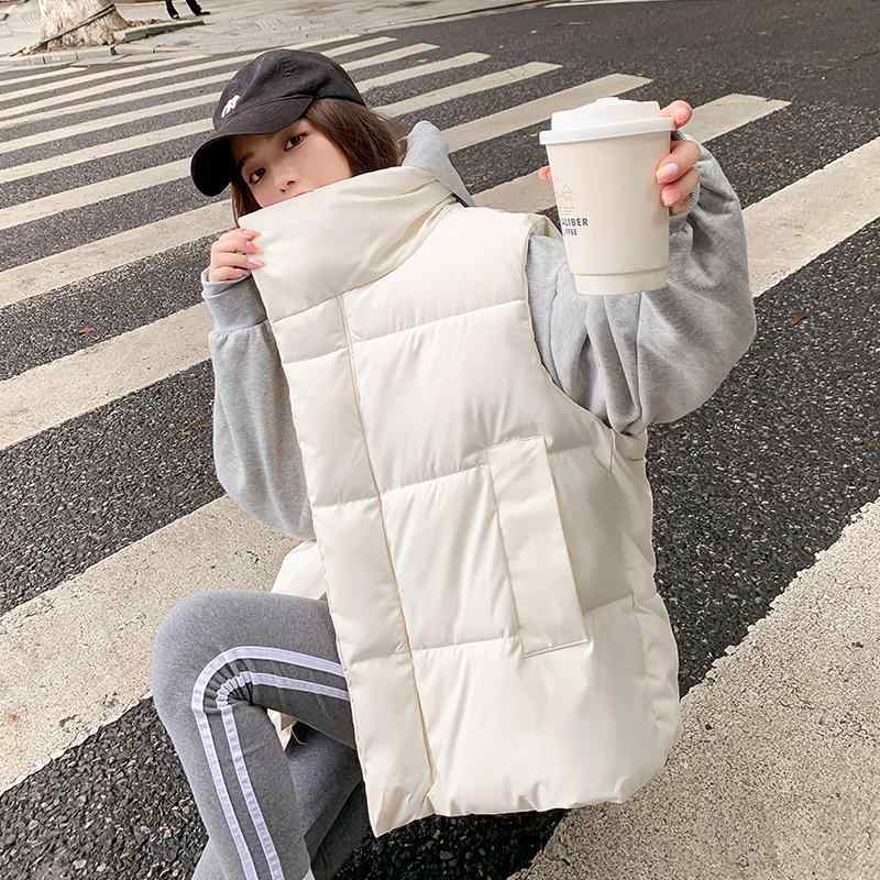 ベスト レディース 秋冬 韓国 ゆったり 羽織り ダウンコットン 中綿 ノースリーブ アウター ショート丈..