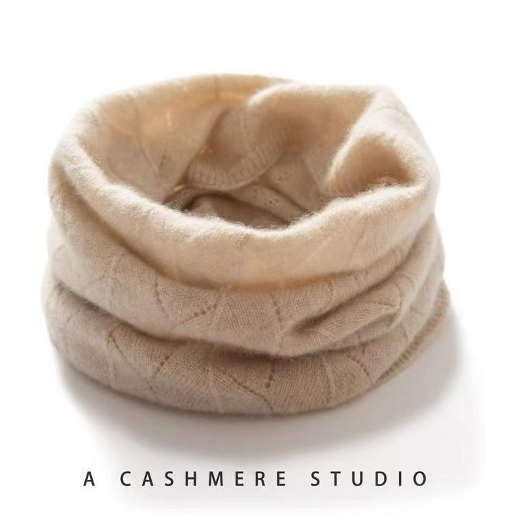 マフラー レディース ニット ウール 秋冬 ネックウォーマー 無地 ジャカード編み 保温 灰色 赤色 黒色 ベージュ 肌色 白色 25cm×37cm(4)