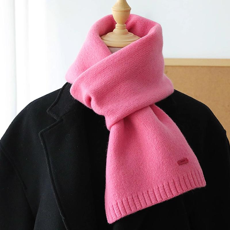 マフラー レディース メンズ 秋冬 保温 ストール ショール ウール ニット 無地 柔らかい カシミヤタッチ 厚手 ブラック グレー コーヒー色 ブルー グリーン ピンク系 ホワイト ベージュ 160cm×23cm