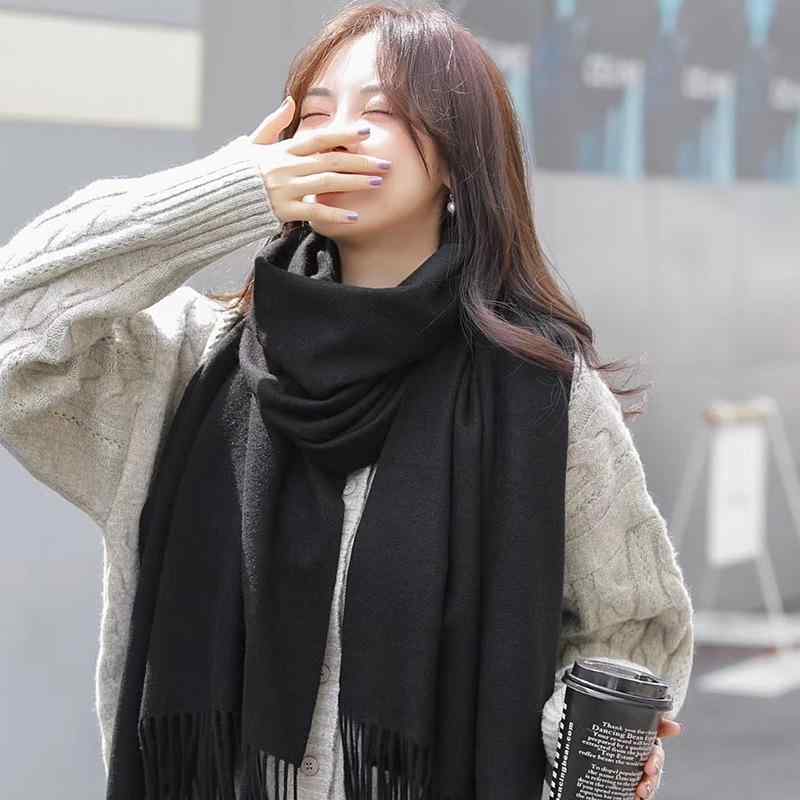 マフラー ストール 秋冬 厚手 男女兼用 大判 フリンジ付き 提花 ショール 礼品 中国赤 ベージュ ローズ 焦香色 カシミヤタッチ あったか 防寒2