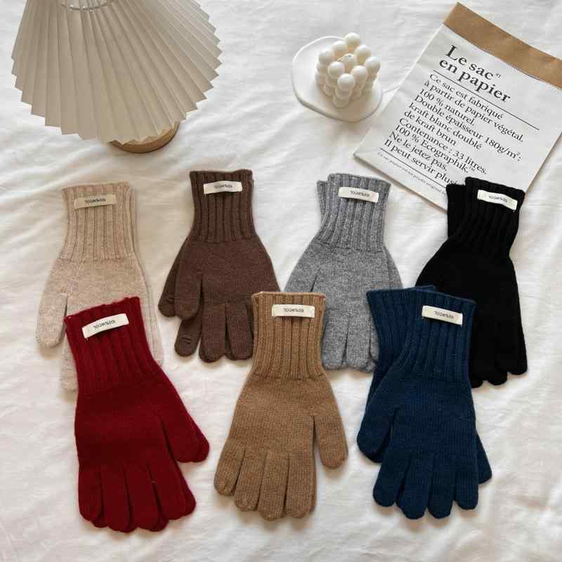 手袋 レディース 羊毛 分指手袋 指なし ニット手袋 スマートフォン対応 防寒 暖かい 滑り止め 自転車 バイク 秋冬 ブラック グレー コ..